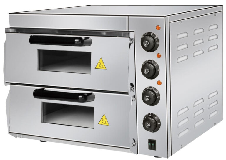 Electric Pizza Oven Stone Base Two Door: Two Layers Full Steel Body