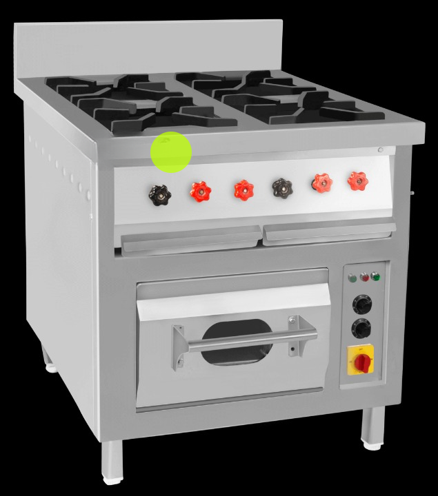 Four Burner Gas Range Oven With Splash-back