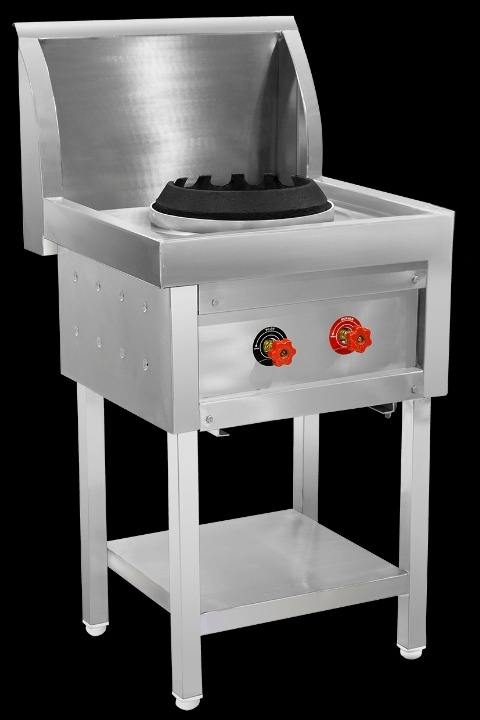 Single Burner Chinese Gas Range With 15“ Splash-back