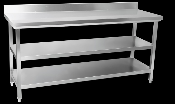 Ss Work Table With 2 U/s With Splash-back 5ft