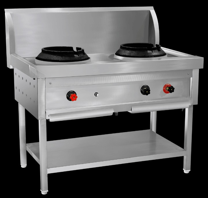 Two Burner Chinese Gas Range With 15 Splash-back