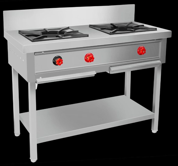 Two Burner Gas Range With Splash-back